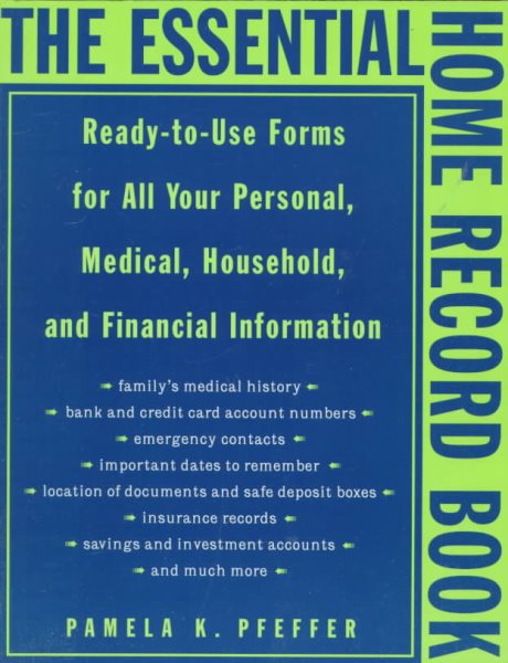 The Essential Home Record Book: Ready Use Forms for All your pers med Household Financial info cover
