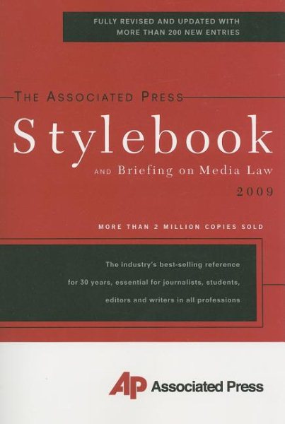 The Associated Press Stylebook 2009 (Associated Press Stylebook and Briefing on Media Law) cover