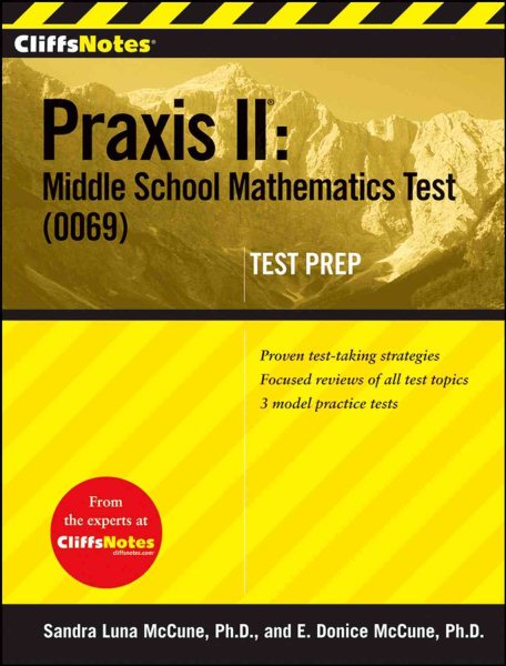 CliffsNotes Praxis II: Middle School Mathematics Test (0069) Test Prep cover
