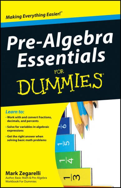 Pre-Algebra Essentials For Dummies cover