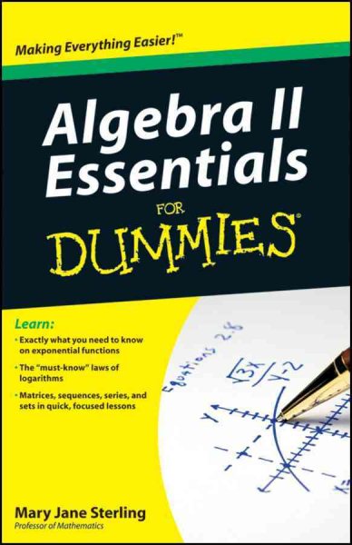 Algebra II Essentials For Dummies cover