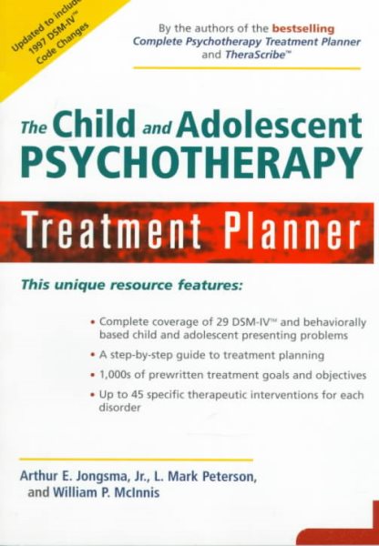 The Child and Adolescent Psychotherapy Treatment Planner cover