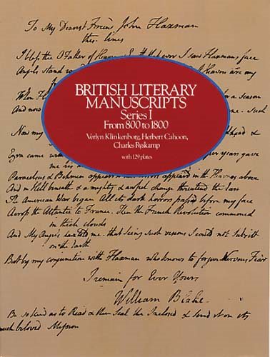 British Literary Manuscripts, Series I: From 800 to 1800 cover