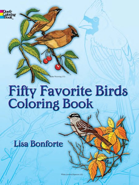 Fifty Favorite Birds Coloring Book (Dover Nature Coloring Book) cover
