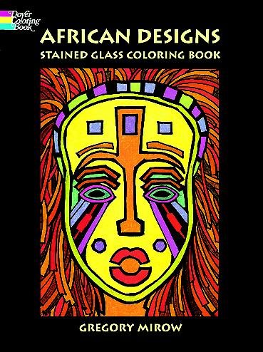 African Designs Stained Glass Coloring Book cover