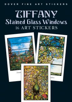 Tiffany Stained Glass Windows: 16 Art Stickers (Dover Art Stickers) cover