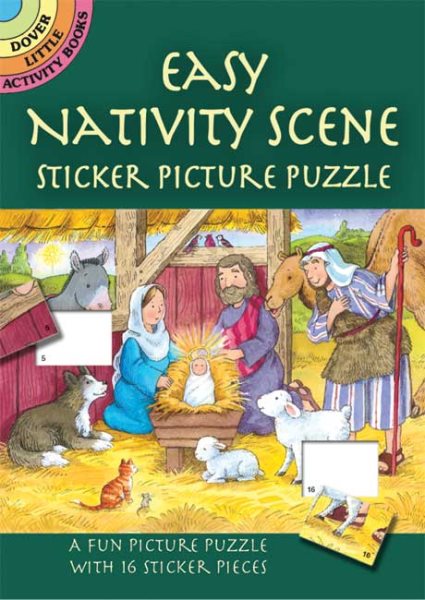 Easy Nativity Scene Sticker Picture Puzzle (Dover Little Activity Books) cover