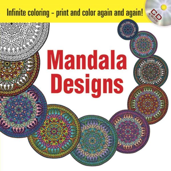 Infinite Coloring Mandala Designs CD and Book (Dover Mandala Coloring Books) cover