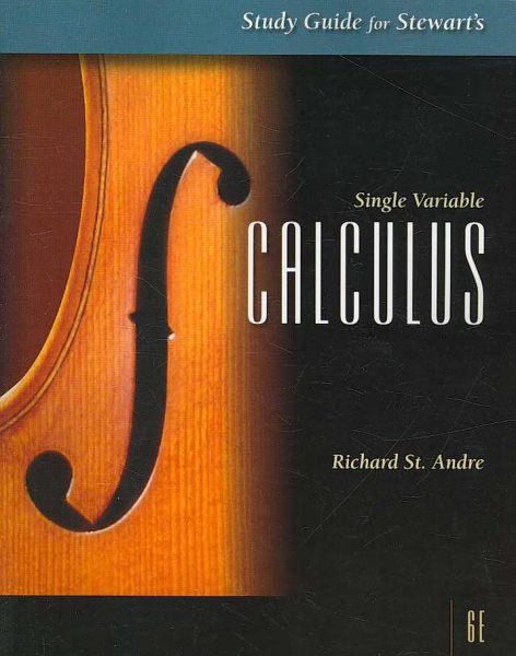 Study Guide for Stewart's Single Variable Calculus, 6th cover