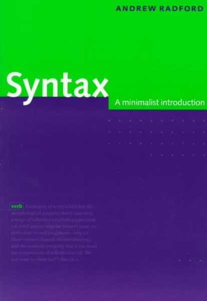 Syntax: A Minimalist Introduction cover