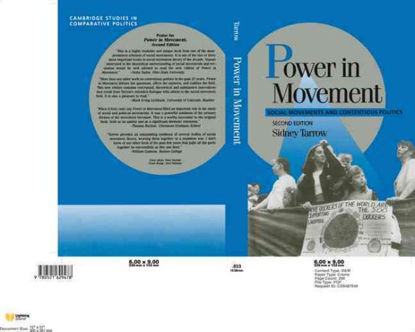Power in Movement: Social Movements and Contentious Politics (Cambridge Studies in Comparative Politics) cover