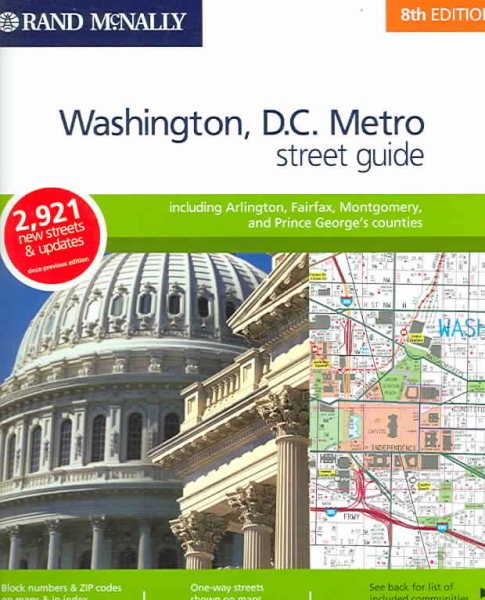 Rand McNally 8th Edition Washington, D.C. Metro street guide including Arlington, Fairfax, Montgomery, and Prince George's counties cover