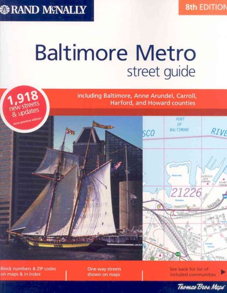 Rand McNally 8th Edition Baltimore Metro street guide including Baltimore, Anne Arundel, Carroll, Harford, and Howard counties cover
