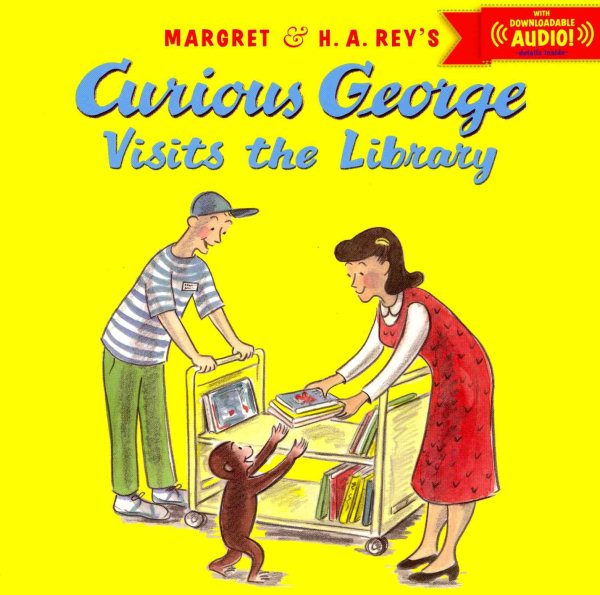 Curious George Visits the Library with downloadable audio cover