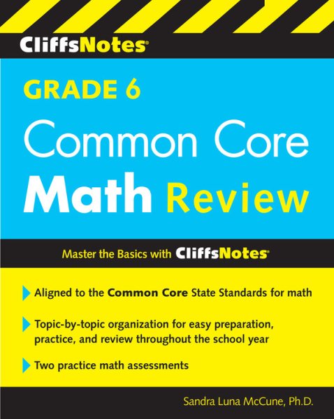 CliffsNotes Grade 6 Common Core Math Review cover
