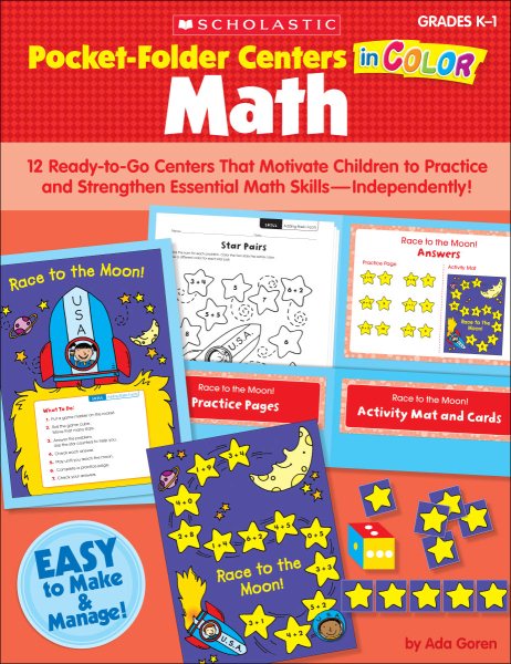Pocket-Folder Centers in Color: Math: 12 Ready-to-Go Centers That Motivate Children to Practice and Strengthen Essential Math Skills―Independently! cover