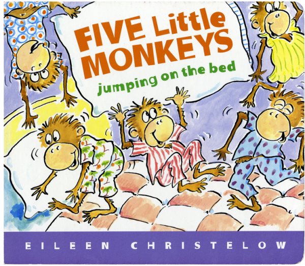 Five Little Monkeys Jumping On The Bed Lap Board Book (A Five Little Monkeys Story) cover