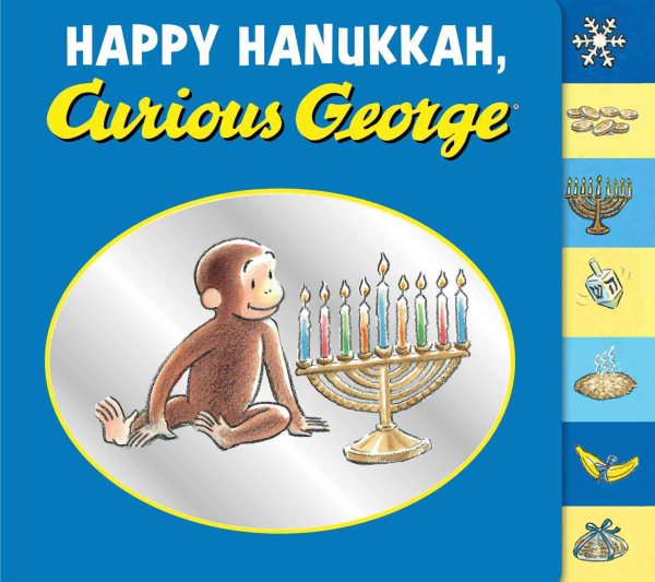 Happy Hanukkah, Curious George tabbed board book cover