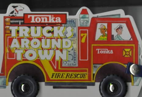 Tonka: Trucks Around Town (A Shaped Board Book on Wheels) cover