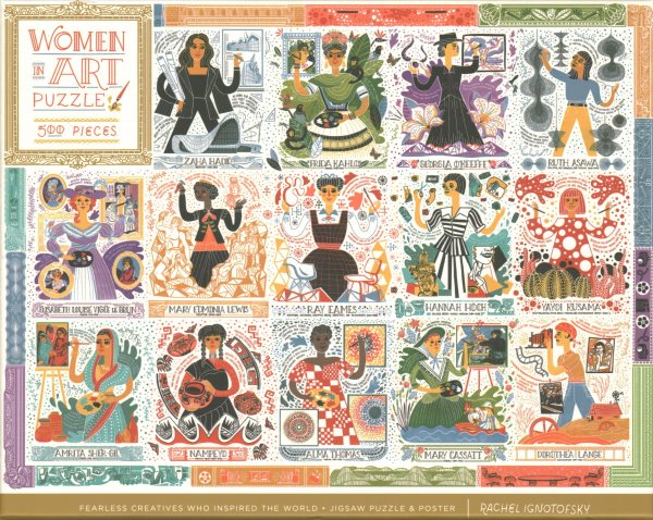 Women in Art Puzzle: Fearless Creatives Who Inspired the World 500-Piece Jigsaw Puzzle and Poster: Jigsaw Puzzles for Adults and Jigsaw Puzzles for Kids