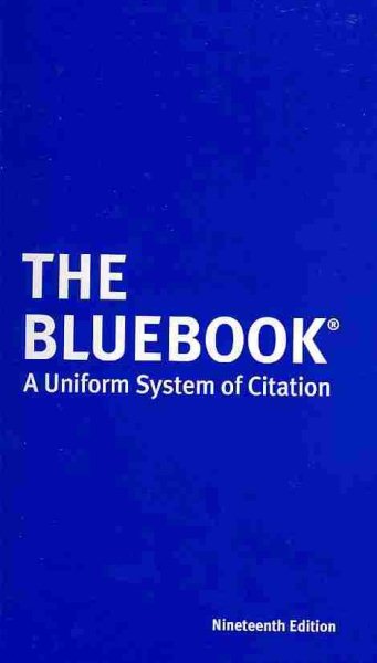 The Bluebook: A Uniform System of Citation cover