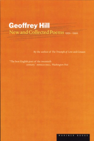 Geoffrey Hill's New and Collected Poems: 1952-1992 cover