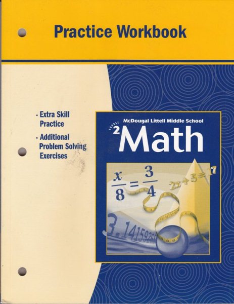 McDougal Littell Middle School Math, Course 2: Practice Workbook, Student Edition cover