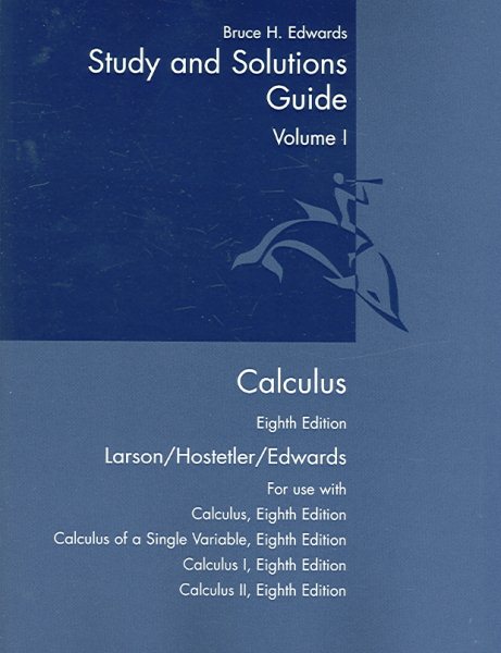 Calculus: Student Study And Solutions Guide: 1