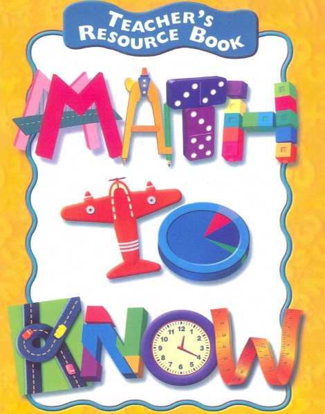Teacher's Resource Book, Math to Know cover