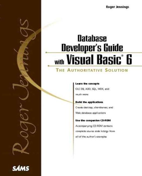 Roger Jennings' Database Developer's Guide with Visual Basic 6 cover