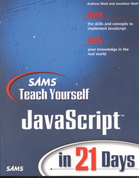 Sams Teach Yourself Javascript in 21 Days cover