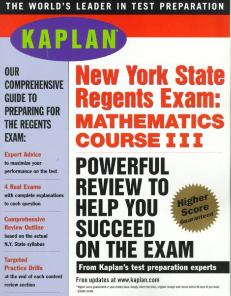 Kaplan New York State Regents Exam: Math Course III cover