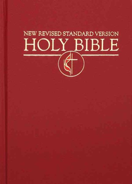 Cokesbury NRSV Pew United Methodist Edition Bible: Cross and Flame Emblem, Dark Red cover