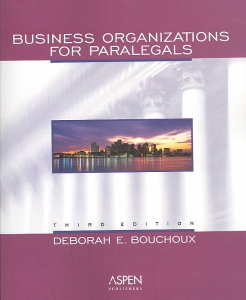Business Organizations for Paralegals cover