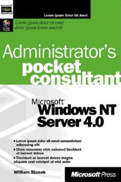 Microsoft Windows NT Server 4.0 Administrator's Pocket Consultant (Independent Administration/Support) cover