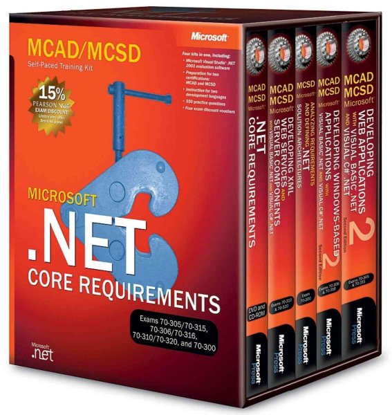 MCAD/MCSD Self-Paced Training Kit: Microsoft (2nd Edition) .NET Core Requirements, Exams 70-305, 70-315, 70-306, 70-316, 70-310, 70-320, and 70-300 box vol. set