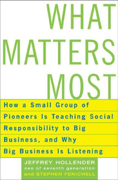 What Matters Most: How A Small Group Of Pioneers Is Teaching Social Responsibility To Big Business, And Why Big Business Is Listening cover