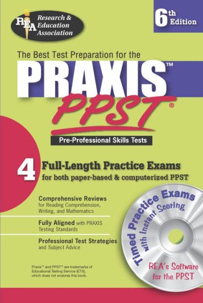 Praxis I PPST w/ CD (REA)-The Best Test Prep for Pre-Professional Skills Test (PRAXIS Teacher Certification Test Prep) cover