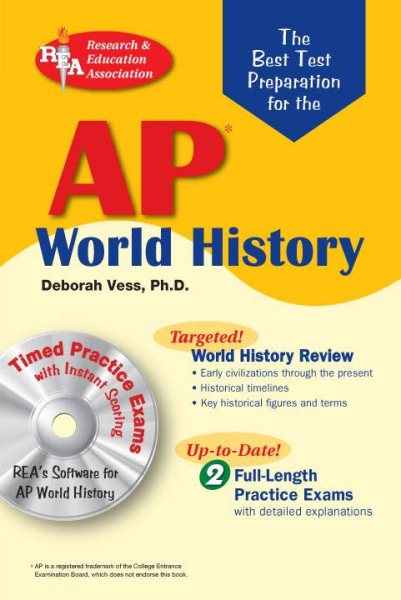 AP World History w/ CD-ROM (REA) - The Best Test Prep for the AP World History (Advanced Placement (AP) Test Preparation) cover
