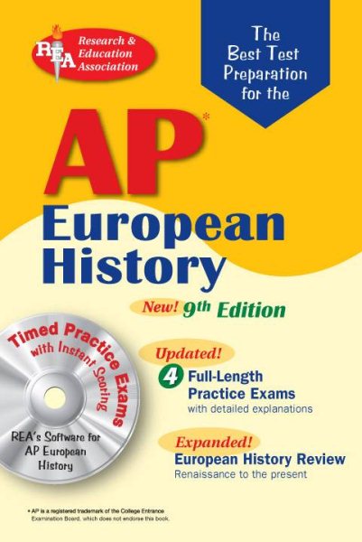 AP European History w/CD-ROM (REA) The Best Test Prep: 9th Edition (Advanced Placement (AP) Test Preparation) cover