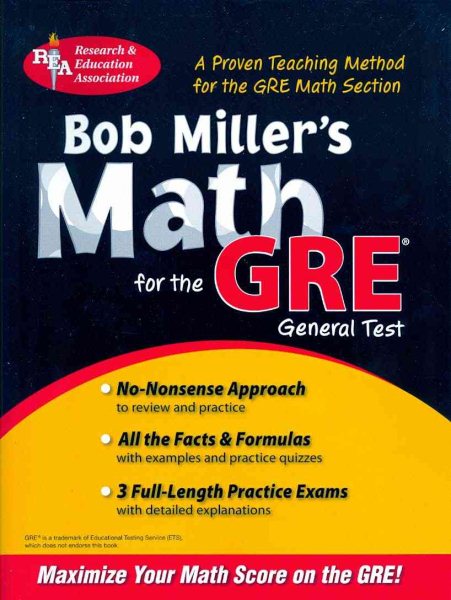 Bob Miller's Math for the GRE General Test (REA) (GRE Test Preparation) cover
