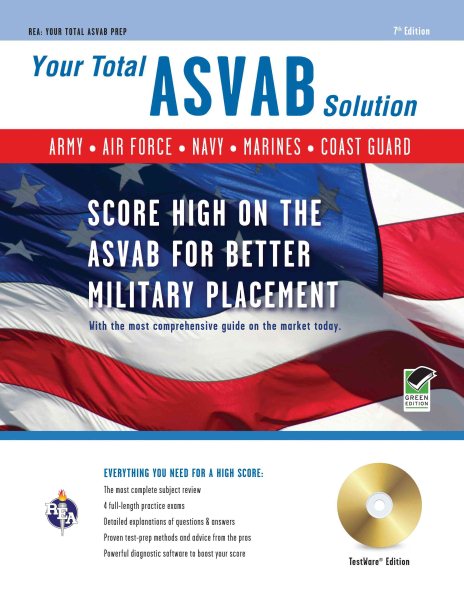 ASVAB w/CD-ROM 7th Ed.: Your Total Solution (Military (ASVAB) Test Preparation) cover