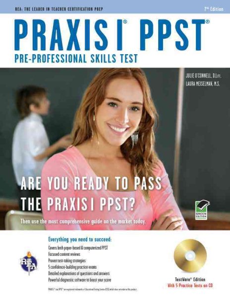 Praxis I PPST (Pre-Professional Skills Test) w/CD (PRAXIS Teacher Certification Test Prep) cover