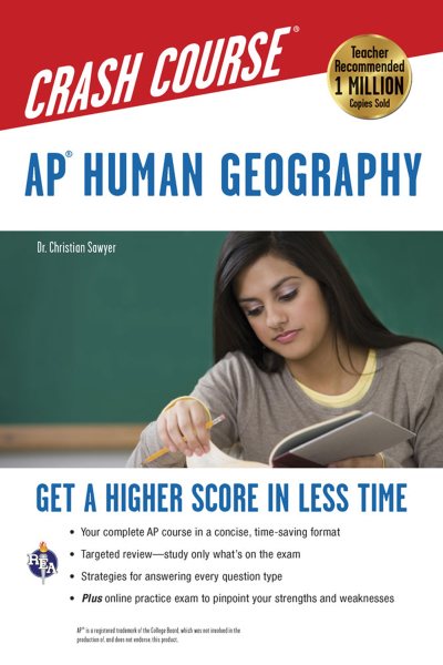 AP® Human Geography Crash Course Book + Online: Get a Higher Score in Less Time (Advanced Placement (AP) Crash Course) cover