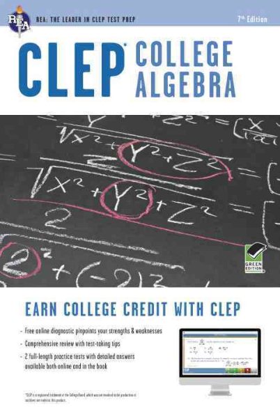 CLEP College Algebra w/ Online Practice Exams (CLEP Test Preparation) cover