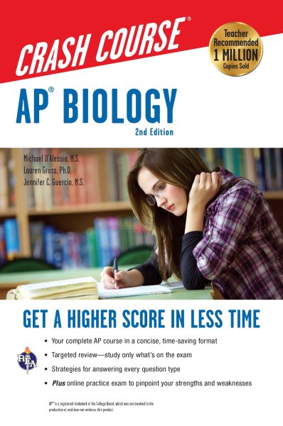 AP® Biology Crash Course, 2nd Ed., Book + Online: Get a Higher Score in Less Time (Advanced Placement (AP) Crash Course) cover