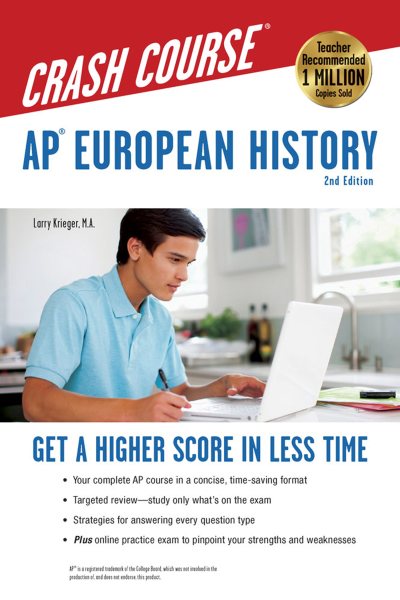 AP® European History Crash Course, 2nd Ed., Book + Online: Get a Higher Score in Less Time (Advanced Placement (AP) Crash Course) cover