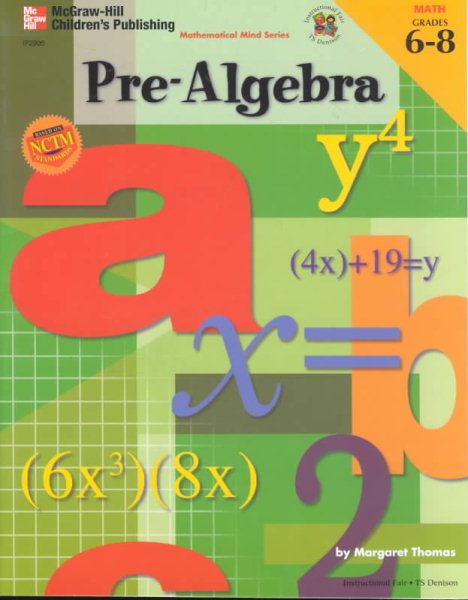 Pre-Algebra, Grades 6-8 cover