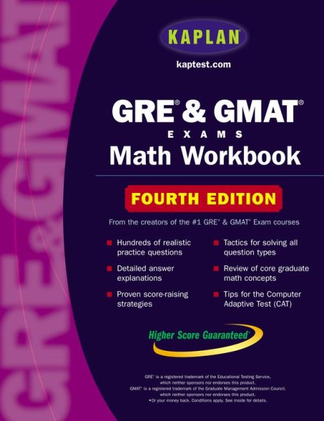 Kaplan GRE & GMAT Exams Math Workbook: Fourth Edition (Kaplan GMAT Math Workbook) cover