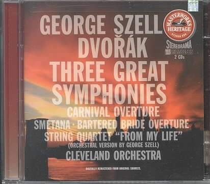 Dvorak: Three Great Symphonies, Nos. 7, 8 & 9, Carnival Overture / Smetana: Bartered Bride Overture / String Quartet cover